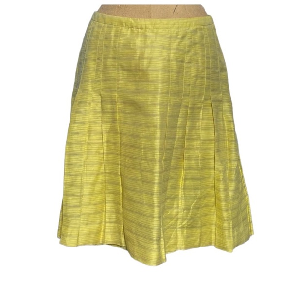 Akris Punto Striped Pleated High Waisted Knee Length Skirt - Picture 1 of 8